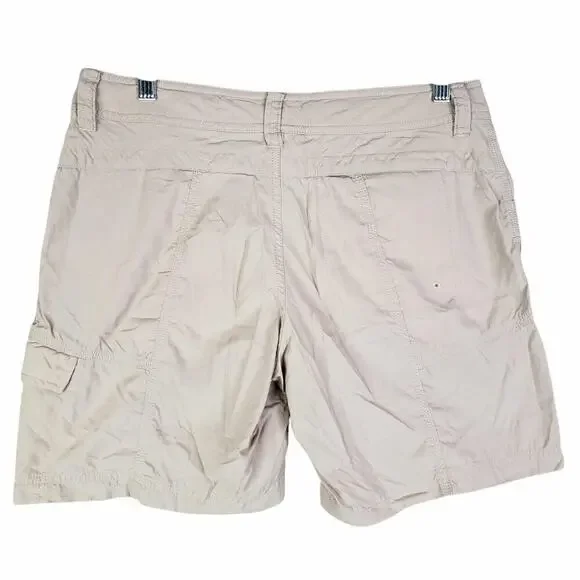 The North Face Shorts Women's Size 8 Khaki Flat Front Nylon Hiking - Picture 3 of 12